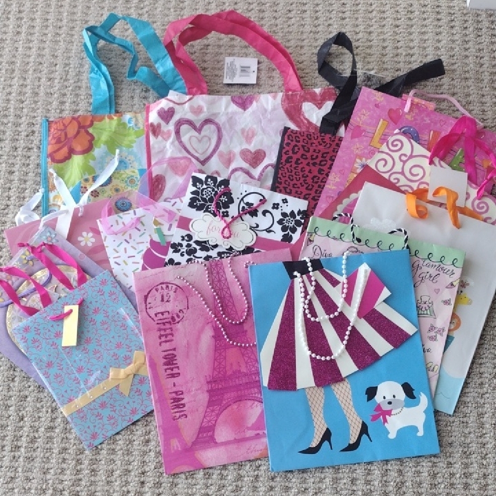 Colorful Gift Bags Bundle, 14 Items